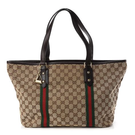 GUCCI Monogram Large Jolicoeur Tote Brown 